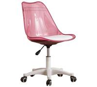 Shally Dogan Rose Chaise roulettes et Dossier Transparent Fauteuil de Bureau, Acier allié, Standard