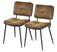 Shally Dogan Lot de 2 chaises de Salle à Manger avec Pieds en Acier Noir et Assise et revêtement en Simili Cuir, Chaise Ergonomique Design Nordique, Fauteuil idéal pour Chambre, Cuisine, Bureau