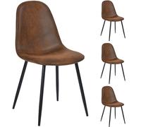 Shally Dogan Lot de 4 chaises de Salle à Manger - Style Vintage et scandinave - avec Pieds en métal - Convient pour Salle à Manger, Salon, Chambre, Cuisine et Bureau