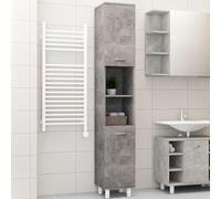 Shally Dogan Meuble à Colonne Haut Gain de Place 2 Portes, Armoire étroite autoportante avec 4 Pieds, étagère de Rangement Polyvalente, Salon, Salle de Bains, Cuisine, bibliothèque, Bureau (béton)