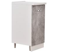 Shally Dogan Meuble Base pour Cuisine modulable Couleur Gris béton avec 1 Porte 2 Compartiments, Bois, Medium