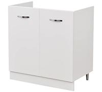Shally Dogan Meuble de Cuisine 2 Portes modulables Meuble de Base de 80 pour évier (80 x 50 x 85 cm, Blanc)