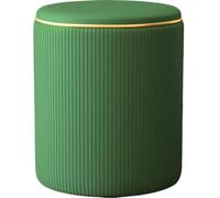 Shally Dogan Pouf Tabouret de rangement avec revêtement en simili cuir texturé, repose-pieds chaise avec assise rembourrée pour décoration intérieure, cuisine, salon, chambre à coucher (vert)