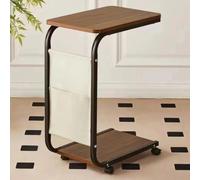 Shally Dogan Table d'appoint auxiliaire pour canapé et lit avec roulettes pivotantes, Table à café et Appui, Support Chariot avec Sac de Rangement, idéal pour Salon, Chambre à Coucher, Chambre