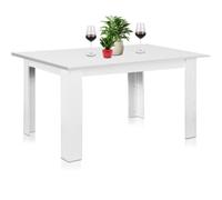 Shally Dogan Table Extensible Salle à Manger Blanche de 90 x 60 cm à 120 x 60 cm, Design Moderne, Extensible Peu encombrant, idéal pour Salle à Manger, Salon, Cuisine, mobilier (Blanc frêne)