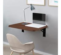 Shally Dogan Table Murale Pliante 60 x 40 cm en Bois, étagère Murale refermable, Peu encombrante, Bureau, Porte-PC, Table à Manger, Salon, Salle de Bain, Cuisine (nois)
