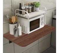 Shally Dogan Table Murale Pliante 80 x 60 cm en Bois, étagère Murale Pliable, économe en Espace, Bureau pour PC, Table à Manger, Salon, Salle de Bain, Cuisine (nois)