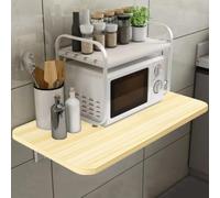 Shally Dogan Table Murale Pliante 80 x 60 cm en Bois, étagère Murale refermable, Peu encombrante, Bureau, Porte-PC, Table à Manger, Salon, Salle de Bain, Cuisine (chêne)