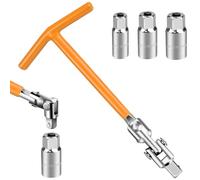 shallyong ougie, Clés à Bougie D'allumage 16/18/21 mm, Jeu de Clés à Bougie à Poignée en T, Arrache Roulement, Jeu D'outils pour Bougies D'allumage pour Voitures et Motos (Jaune)
