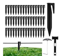 shallyong Lot de 100 Piquet Ancrage, Piquet Bordure Jardin, avec Marteau de Sol et Arrache-Clou, pour Bordure de Paysage, Terrasse, Tentes de Jardin