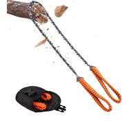 shallyong Scie à Main à Chaîne, Tronçonneuse en Acier Carbone avec Poignée Paracord, Tronçonneuses Manuelles 95 cm à 11 Dents, Scie de Survie pour Camping, Jardin, Notfall & Outdoor (Jaune)