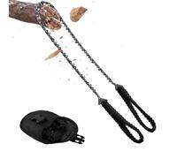 shallyong Scie à Main à Chaîne, Tronçonneuse en Acier Carbone avec Poignée Paracord, Tronçonneuses Manuelles 95 cm à 11 Dents, Scie de Survie pour Camping, Jardin, Notfall & Outdoor (Noir)