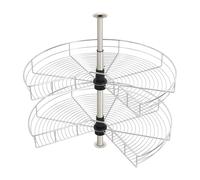 Shalmidor Armoire d'angle rotative à 270°, ferrure pivotante à 2 couches, armoire carrousel réglable en hauteur 54,4 à 77 cm, plateau inférieur, organisateur de cuisine, capacité de charge 8 kg