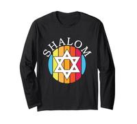 Shalom Rétro Étoile de David Juif Peace Design Manche Longue