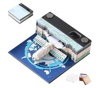 SHALONYOU Bloc-Notes 3D, 8 cm, 90 Feuilles, avec Porte-Stylo et boîte Cadeau, Notes Autocollantes 3D détachables for décoration de Bureau, Maison, Bureau, Cadeau