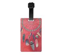 Shaman Amulette Imprimée Étiquettes de Bagages avec Couverture Intimité Arrière Complète - Étiquettes d'identification en PVC durable pour valises et sacs à dos