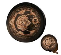 Shaman Drum - Appareil alchimique végétalien - Instrument de lune fait à la main - Outil de réglable de 25,4 cm avec membrane, percussion de médecine spirituelle pour femme, âme présente