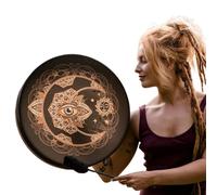 Shaman Drum - Vegan Leathers Head, Adjustable Tension, Handcrafted Wooden Frame, Resonant Tone | Shamanic and Ritual Instrument, Sound Sessions, Meditation Aid, Spiritual Practice
