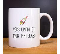SHAMAN Mug vers L'infini Et Mon Matelas - Mug céramique imprimé en France de la Marque