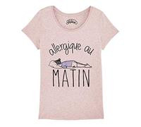 SHAMAN Tshirt Humour Femme - ALLERGIQUE AU MATIN - Produit imprimé dans notre atelier à Toulouse
