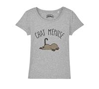SHAMAN Tshirt Humour Femme - Chat M'EPUISE - Produit imprimé dans Notre Atelier à Toulouse