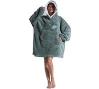 Shamdon Home Collection Sweat Plaid Adulte Unisexe Oversize à Capuche en Flanelle Douce - Longueur 90 cm, Poche Forme Pomme, Manches Longues, Chaud pour Hiver, Canapé, Cocooning et Détente