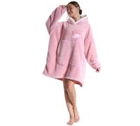 Shamdon Home Collection Sweat Plaid Adulte Unisexe Oversize à Capuche en Flanelle Douce - Longueur 90 cm, Poche Forme Pomme, Manches Longues, Chaud pour Hiver, Canapé, Cocooning et Détente