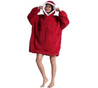 Shamdon Home Collection Sweat Plaid Adulte Unisexe Oversize à Capuche en Flanelle Douce - Longueur 90 cm, Poche Forme Pomme, Manches Longues, Chaud pour Hiver, Canapé, Cocooning et Détente