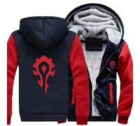 SHAMMA 2023 Nouveaux Sweats à Capuche pour Hommes pour Warcraft World Winter Jacket Full Zip Pullover Manteaux épais Chauds Casual Outerwear Workout Heavyweight Jumpers-A||3XL