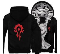 SHAMMA 2023 Nouveaux Sweats à Capuche pour Hommes pour Warcraft World Winter Jacket Full Zip Pullover Manteaux épais Chauds Casual Outerwear Workout Heavyweight Jumpers-D||5XL