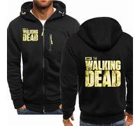 SHAMMA Hommes Casual Sweats à Capuche pour Walking Dead Vestes légères Jumper Zip Up Cardigans Polaire Hoody Sports Soft Pullover Spring Autumn Tops pour Hommes-Black||XXL