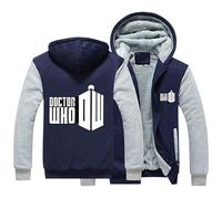 SHAMMA Sweats à Capuche pour Hommes pour Doctor Who Manteaux d’Hiver Vestes à Capuche doublées Vestes à Capuche Full Zip Sweashirts Hauts Chauds épais avec Poches-D||L