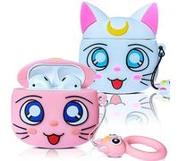 Shamoparty Lot de 2 coques de protection 3D pour Airpods 1 et 2, en silicone, compatibles avec Apple Airpods 1 et 2, pour couples et meilleures sœurs