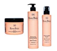 Shampoing 500ml + Masque 500ml + Crème 200ml RoseBaie - Trio Huile D'avocat et cheveux bouclés, Shampoing 500ml + Masque 500ml + Crème 200ml