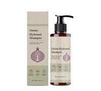 Shampoing à l'hydrolat d'oignon, sérum capillaire volumisant et hydratant pour des cheveux plus forts, plus denses et plus épais, idéal pour un usage quotidien à domicile.