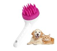 Shampoing à récurer pour chien | Fournitures de toilettage pour cuir chevelu - Longue poignée - Brosse de toilettage pour chiens de taille moyenne et grande - Élimine les poils morts et les peaux