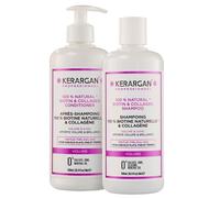 Kerargan - Duo Volumisant Shampoing & Après-shampoing à la Biotine & Collagène Cheveux Plats, Fins et Ternes - Booste Brillance & Structure - Sans Sulfate, OGM, Silicone, Huile Minérale - 2x500ml