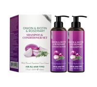 Shampoing au romarin - 200 ml - Soin des cheveux à l'oignon - Duo shampoing volume - Hydratant anti-chute - Pour hommes et femmes - Renforcement du cuir chevelu - Utilisation quotidienne
