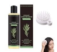 Shampoing au Romarin pour Croissance Cheveux 268ml avec Brosse de Massage Blanche, Shampoing Épaississant et Fortifiant pour Femme, Soin Capillaire pour Cheveux Normaux et Fins