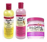 SHAMPOING Aunt Jackies Girls! - Lot de 3 soins capillaires pour fille - cheveux bouclé s-cré pus - soin-nettoyant-hy185