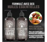 - Shampoing Barbe Homme & Après Shampooing Barbe Homme - Huile D'argan & De Jojoba - Adoucit & Renforce - Parfum Menthe Poivrée & Eucalyptus - 500 Ml X 2