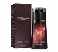 Shampoing Colorant 200 ml pour Cheveux Blancs, Pose Rapide，Brun Moyen：1 | double pompe pour un mélange homogène et une application ciblée sur les racines