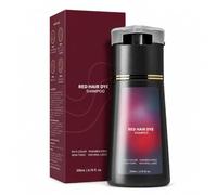 Shampoing Colorant 200 ml pour Cheveux Blancs, Pose Rapide，Rouge：2 | double pompe pour un mélange homogène et une application ciblée sur les racines