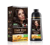 Shampoing Colorant 5 En 1 Avec 5 Extraits D’herbes, Teinture Naturelle Instantanée Pour Cheveux Blancs, Shampoing Colorant Multifonctionnel Pour Hommes Et Femmes - 500 Ml (marron foncé)