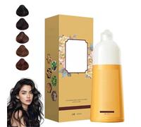 Shampoing colorant aux pétales de rose, coloration naturelle et longue tenue, nourrissante à base de plantes, pour une couverture des cheveux blancs, pour hommes et femmes (Thé brun)