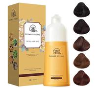 Shampoing Colorant Aux Pétales De Rose Du Japon 2025, Coloration Naturelle Nourrissante, Longue Tenue, À L'essence De Rose, Pour Cheveux Gris, Pour Hommes Et Femmes (Natural Black)