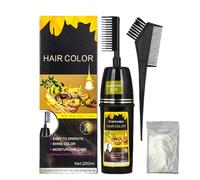 Shampoing Colorant Chatain Foncé, 200ML Shampoing Colorant, 3 IN 1 Shampooing Teinture Cheveux Instantanée, Shampooing Colorant Instantané pour Cheveux