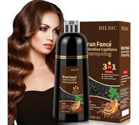Shampoing Colorant Chatain Foncé, 500ml Shampooing Teinture Cheveux Blancs, Dark Brown Hair Dye Shampoo 3 In 1, Shampoing Cheveux Colorés Instantanée, Coloration Chatain Foncé, Teinture Femme Homme