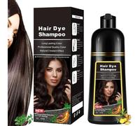 Shampoing Colorant Chatain Foncé, 500ml Shampooing Teinture Cheveux Blancs, Shampooing Teinture Instantanée pour Cheveux,Coloration Chatain Foncé,Hair Dye pour Hommes Femmes (Marron Foncé)
