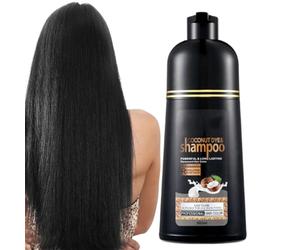 Shampoing colorant naturel - Coloration semi-permanente à l'huile de coco et aux extraits végétaux - Coloration végétale longue durée pour types de cheveux